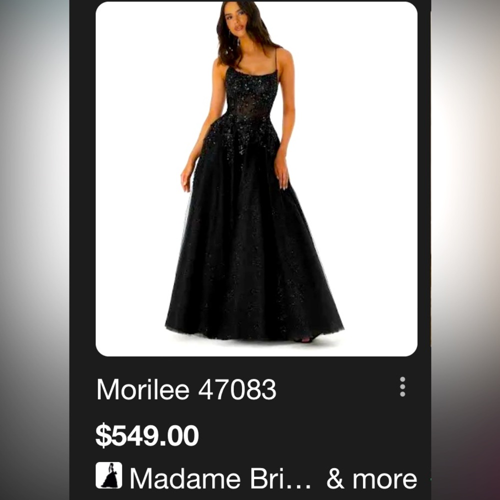 Black, Elegant A-line prom dress size 2